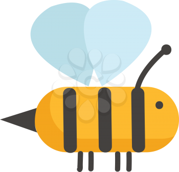 Simple sketch of a bee color vector on white background