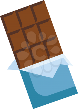 Two in one chocolate bar with layer of milk chocolate in between vector color drawing or illustration 