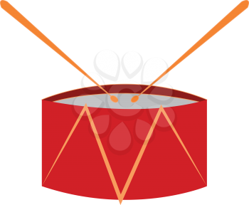 Red toy drum vector illustration on white background 