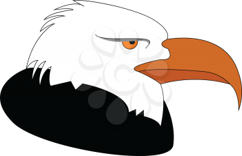 Profile of a black and white eagle vector illustration on white background 