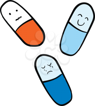 Simple illustration of medecine tablets vector illustration on white background 