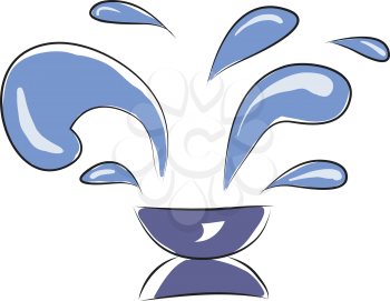 Simple vector illustration of a blue fountain on white background 