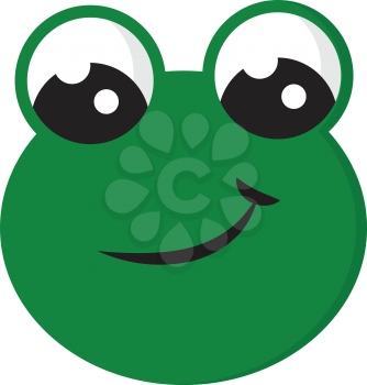 Smiling green frog vector illustration on white background 