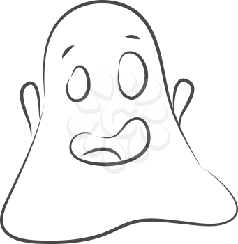 Simple sketch of a ghost vector illustration on white background 