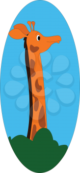 Cartoon giraffe vector illustration on white background 