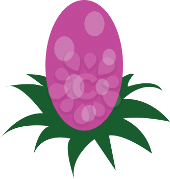 A big pink egg layer on the grass vector color drawing or illustration