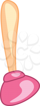 An image of a pink force cup plunger vector color drawing or illustration