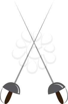 Crossed fencing swords vector illustration on white background
