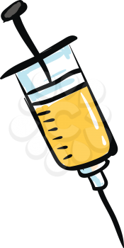 Simple cartoon of a medical syringe vector illustration on white background