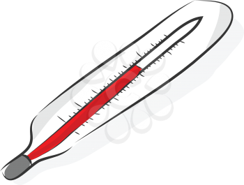 Simple cartoon of a thermometer vector illustration on white background