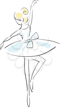 Ballerina sketch vector illustration on white background