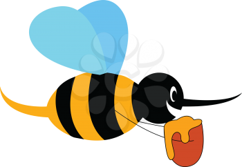 Cartoon honey bee vector illustration on white background