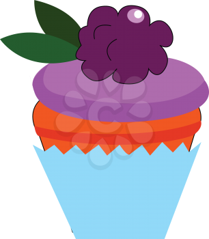 Delicious berry cake vector illustration on white background