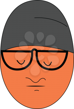 Worried guy with big glasses vector illustration on white background