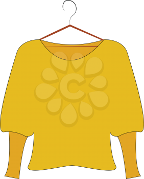 Big simple yellow sweater vector illustartion on white background