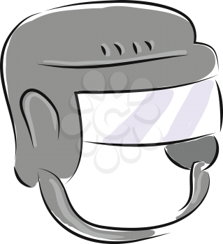 Grey hockey helmet illustration vector on white background
