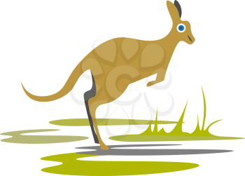 Kangaroo in the wildillustration vector on white background