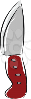 Red kitchen knifeillustration vector on white background