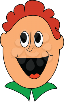 Little boy with red hair smilingillustration vector on white background