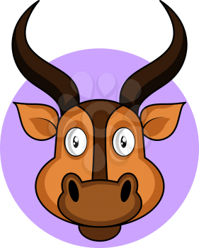 Cartoon brown deer vector illustration on white backround