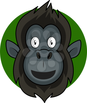 Happy cartoon gorilla vector illustartion on white backgorund