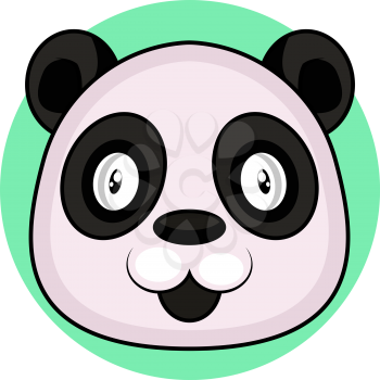 Simple cartoon panda vector illustration on white backgorund