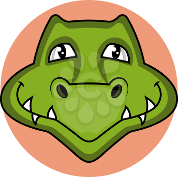 Smiling cartoon green snake vector illustartion on white background