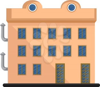 Simple cartoon orange building vector illustartion on white background