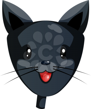 Cartoon black cat vector illustartion on white background