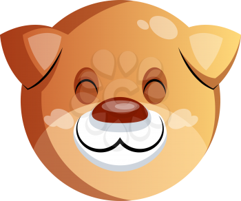 Cute brown cartoon dog vector illustartion on white background