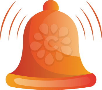 Orange ringing bell vector illustration on white background