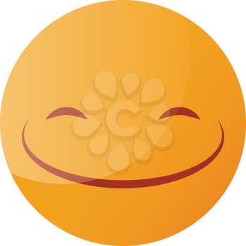 Round yellow smilling emoji vector icon illustration on a white background