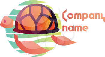Orange turtle vector logo design on a white background