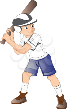 Boy Playing Baseball, vector illustration