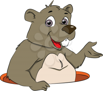 Vector illustration of cute bear gesturing.