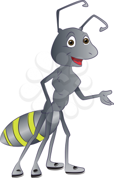Vector illustration of an ant gesturing.
