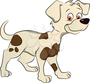 Vector illustration of a cute dog isolated on white background.