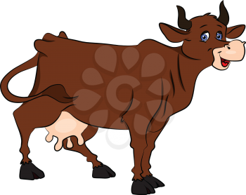 Vector illustration of cow isolated on white background.