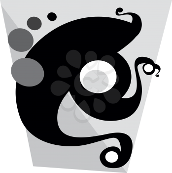 Circles and swirls in gray and black, abstract, vector illustration