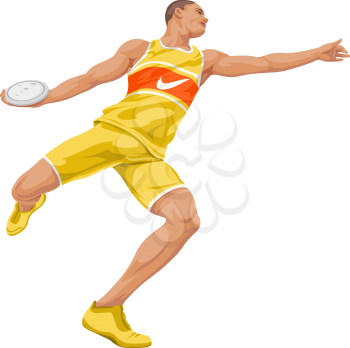 Vector illustration of man preparing to throw discus.