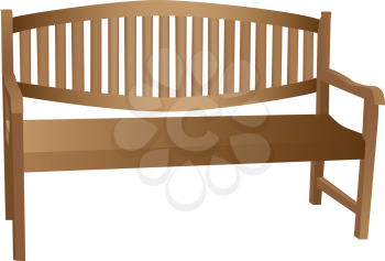 Illustrated wooden bench