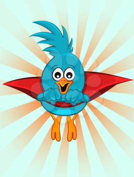 Super blue bird, vector illustration