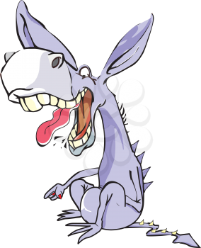 Funny Purple Donkey, Laughing Like Crazy, vector illustration