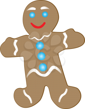 Smiling gingerbread cookie