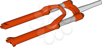 Grey and orange bike rake vector illustration on white background