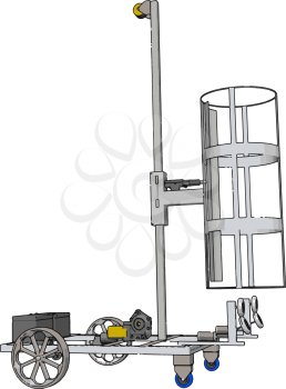 Simple basket lift vehicle vector illustration on white background