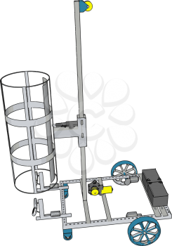 Simple basket lift construction vehicle vector illustration on white background