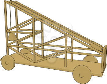 Simple grey construction transportation vehicle with platform vector illustration on white background