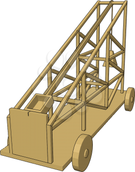 Simple grey construction transportation vehicle with platform vector illustration on white background