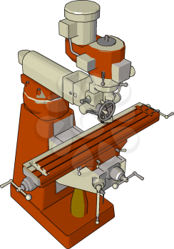 Orange drill press vector illustration on white background